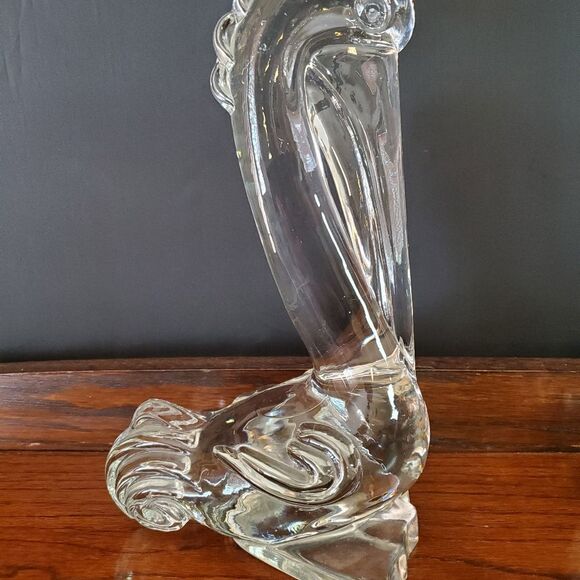 RARE 1940's Vintage Paden City Glass Barth Art Pelican 10" Crystal Glass Art - Picture 6 of 13